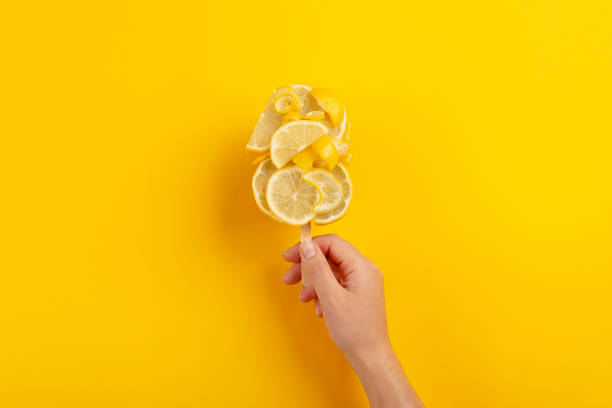 istock Creative ice cream made from lemon. Refreshing bright summer dessert concept 1324657360