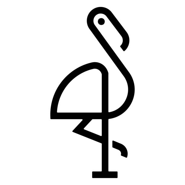 stork bird icon vector design illustration - flamengo 幅插畫檔、美工圖案、卡通及圖標