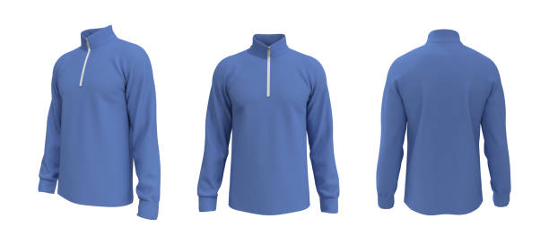 istock Blank tracktop shirt mockup, track front and back view 1324664516