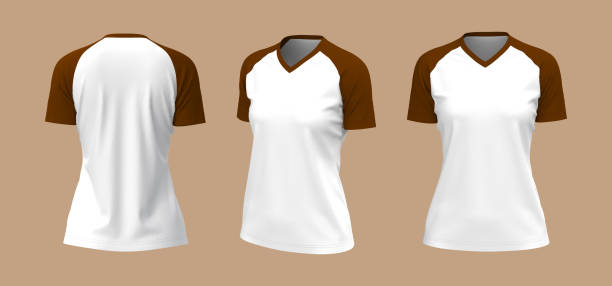 istock Short-sleeve raglan t-shirt mockup 1324664617