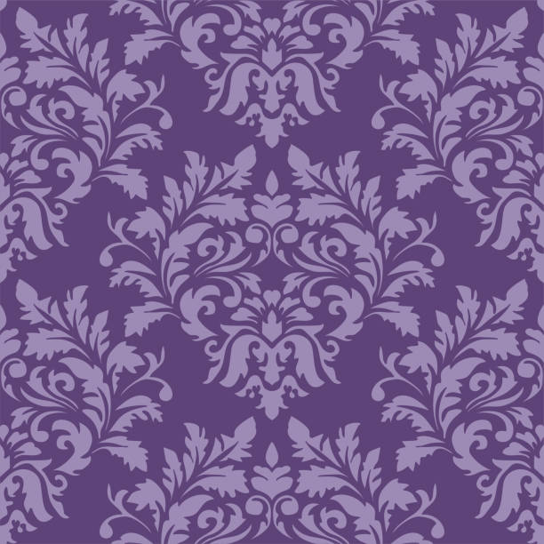 Purple Damask Luxury Decorative Textile Pattern Stock Illustration -  Download Image Now - Damask, Floral Pattern, Purple - iStock