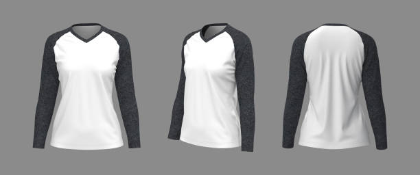 istock Long-sleeve raglan t-shirt mockup 1324664627