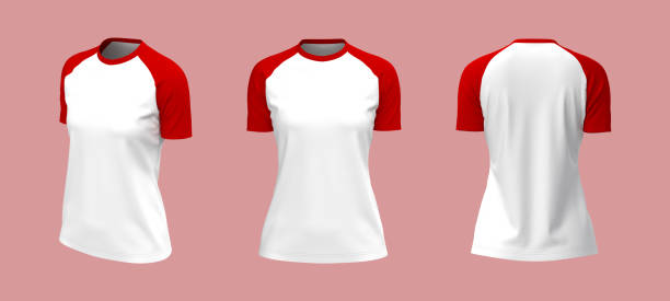 istock Short-sleeve raglan t-shirt mockup 1324664655
