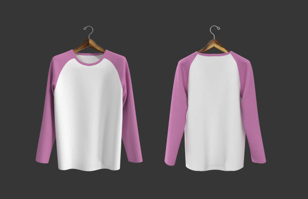 istock Long- sleeve raglan t-shirt mockup 1324664666