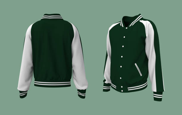 istock Sukajan baseball Jacket mockup in front, side and back views 1324664679