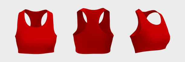 istock Women's sports bra mockup in front and side views 1324664688