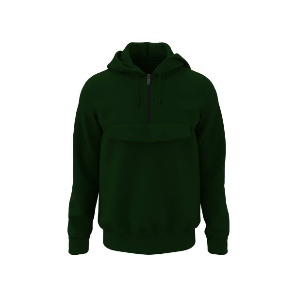 istock men's hooded jacket with half zip for your design mockup for print 1324664707