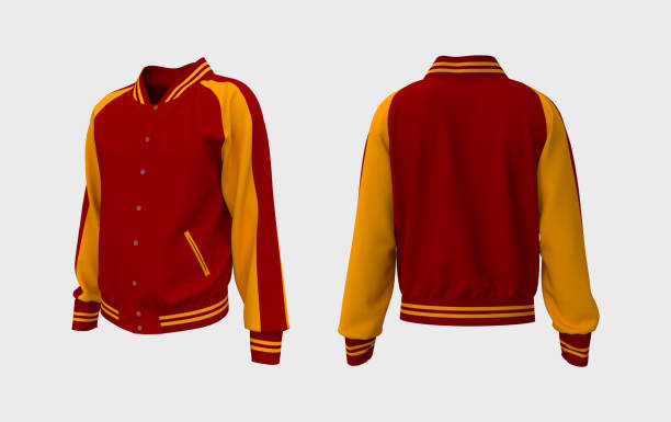 Sukajan baseball Jacket mockup in front, side and back views