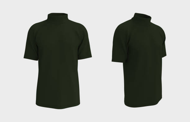 istock Short-sleeve turtleneck shirt mockup 1324664842