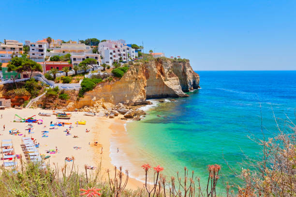 beautiful fishing village in the algarve, portugal - lagos bildbanksfoton och bilder