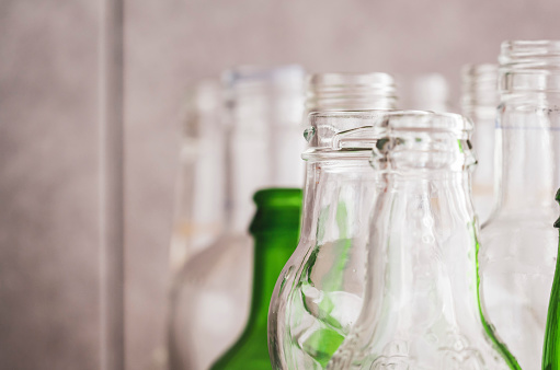 Empty Glass Bottles for Recycling