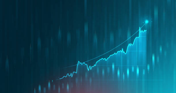 Digital motion of market chart and business futuristic stock graph or investment financial data profit on growth money diagram background with exchange information. 3D rendering. Digital motion of market chart and business futuristic stock graph or investment financial data profit on growth money diagram background with exchange information. 3D rendering. growth stock pictures, royalty-free photos & images
