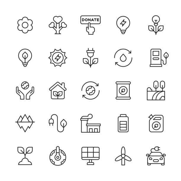 Ecology Line Icons. Editable Stroke. Pixel Perfect. For Mobile and Web. Contains such icons as Agriculture, Charity, Climate, Donation, Earth, Electric Vehicle, Energy, Environment, Flower, Global Warming, Leaf, Nature, Plant, Recycling, Solar Energy. 25 Ecology Outline Icons. Agriculture, Animal, Bag, Battery, Bike, Bio, Biology, Charity, Clean Energy, Climate, Climate Change, Donation, Earth, Ecology, Electric Car, Electric Vehicle, Energy, Environment, Factory, Farm, Flask, Flower, Forest, Garbage Bin, Garbage Truck, Global Warming, Globe, Green, Hand, Leaf, Lightbulb, Nature, Organic, Park, Petrol Station, Plant, Pollution, Recycling, Shopping, Solar Energy, Sun, Tag, Volunteer Work, Waste, Water, Wind. volunteer garbage pick up stock illustrations
