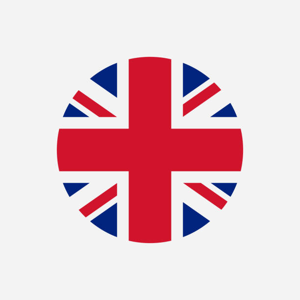 ilustrações de stock, clip art, desenhos animados e ícones de great britain flag. union jack round logo. circle icon of united kingdom flag. vector - british flag