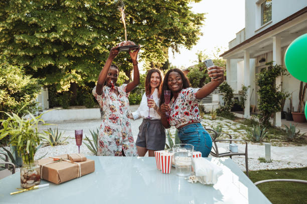 istock Only women party at home backyard 1324675162