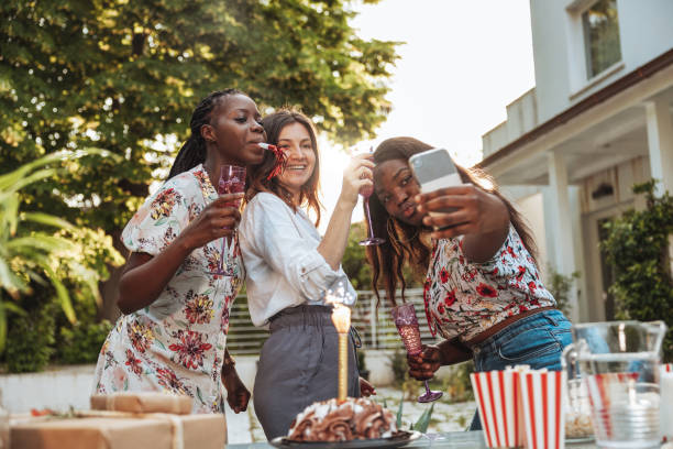 istock Only women party at home backyard 1324675175