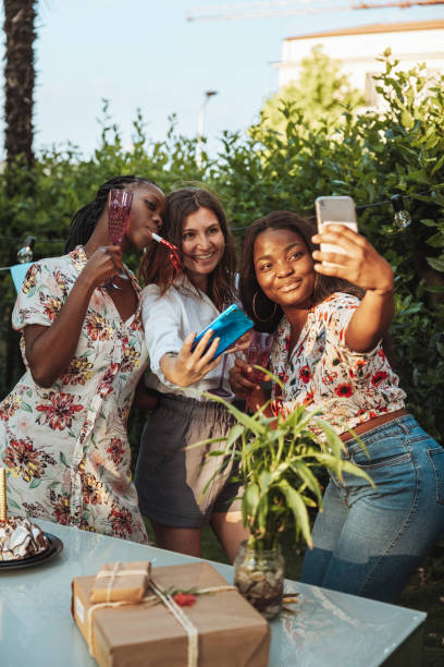 istock Only women party at home backyard 1324676058