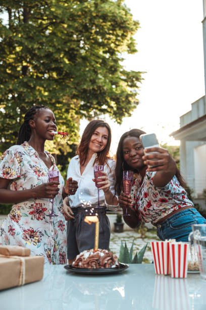 istock Only women party at home backyard 1324676081