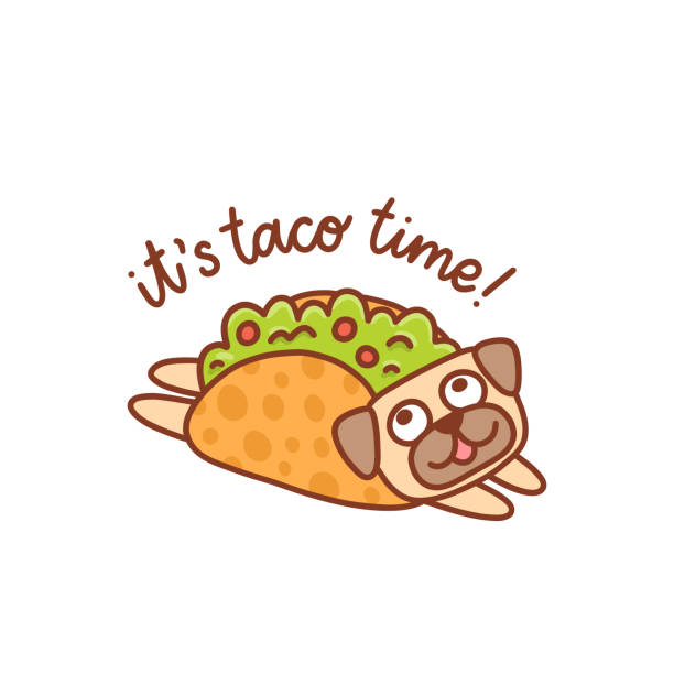 istock Funny kawaii pug dog in mexican tacos. 1324678918