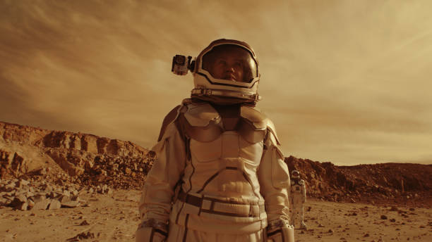 istock Astronauts searching location for base on Mars 1324679154