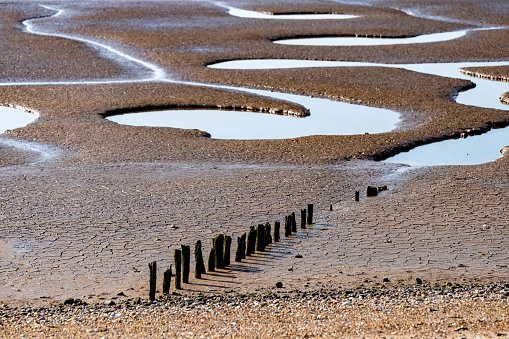 Mudflats at Snettisham beach, Norfolk.
