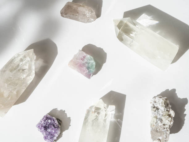 istock Collection of minerals on a white background with shadows 1324682738