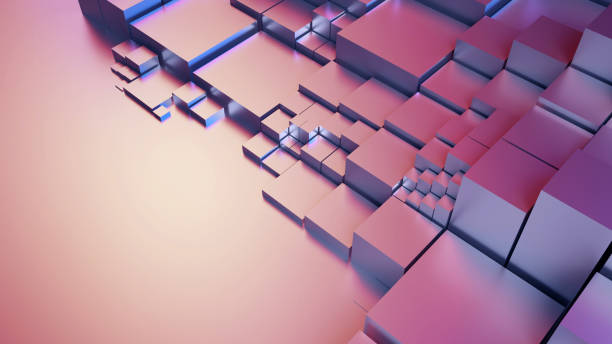 istock Abstract metallic pink background with cubes. 1324683115