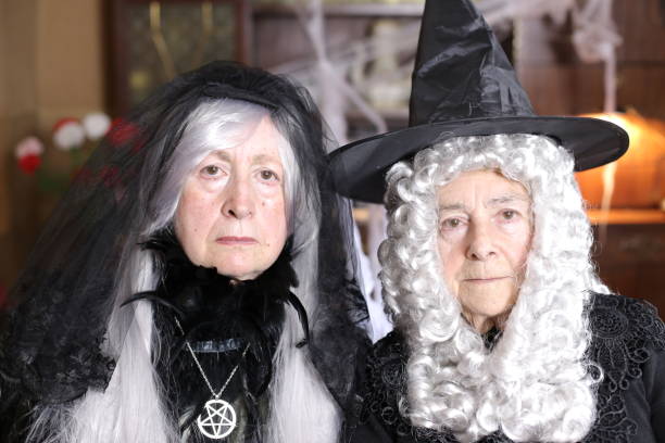 istock Spooky witches with gray hair 1324683484