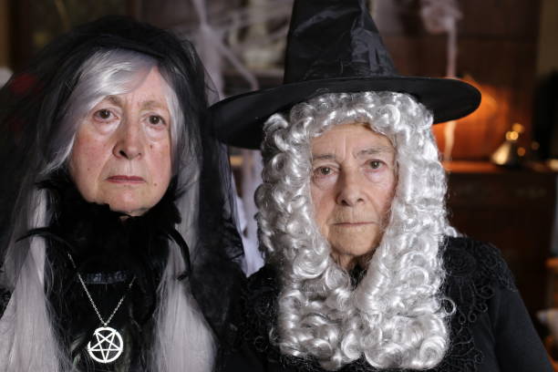 istock Spooky witches with gray hair 1324683515