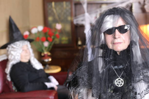 istock Spooky witches with gray hair 1324683545