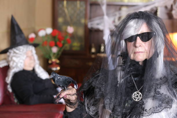 istock Spooky witches with gray hair 1324683562