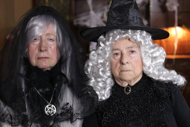 istock Spooky witches with gray hair 1324683577