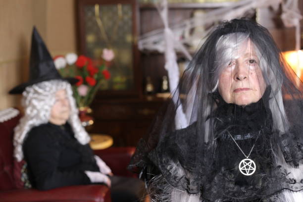 istock Spooky witches with gray hair 1324683611