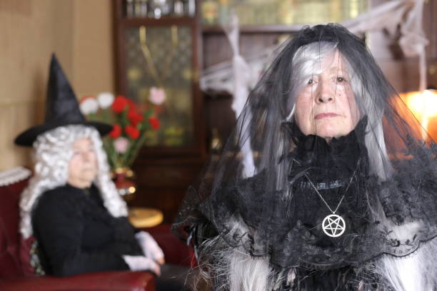 istock Spooky witches with gray hair 1324683655