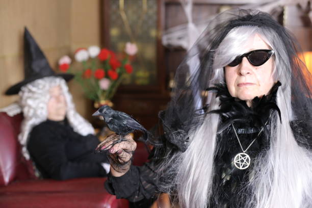 istock Spooky witches with gray hair 1324683675