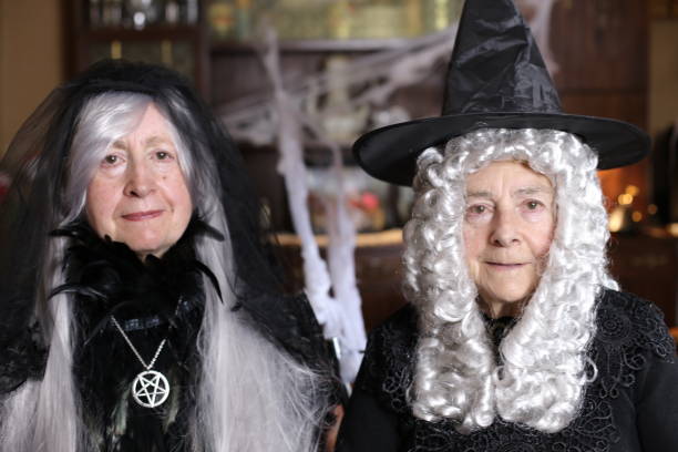 istock Spooky witches with gray hair 1324683685