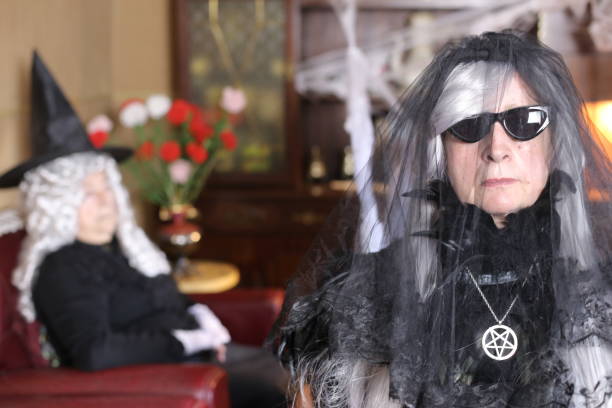istock Spooky witches with gray hair 1324683742