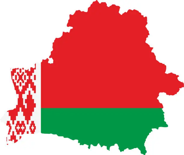 Vector illustration of Belarus flag map