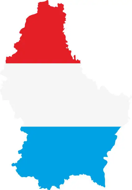 Vector illustration of Luxembourg flag map