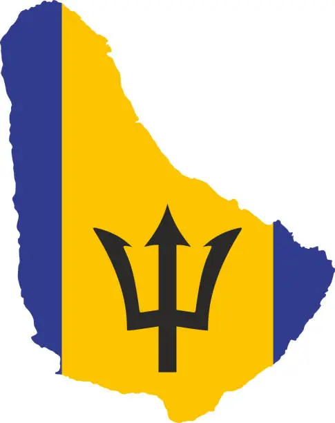 Vector illustration of Barbados flag map