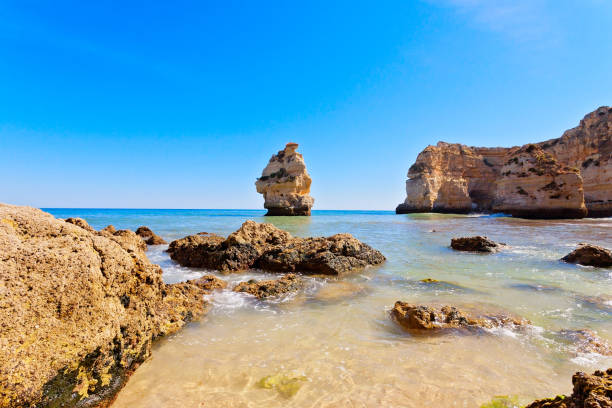 Beautiful rocky coast in the Algarve, Portugal Beautiful rocky coast in the Algarve, Portugal praia da marinha stock pictures, royalty-free photos & images