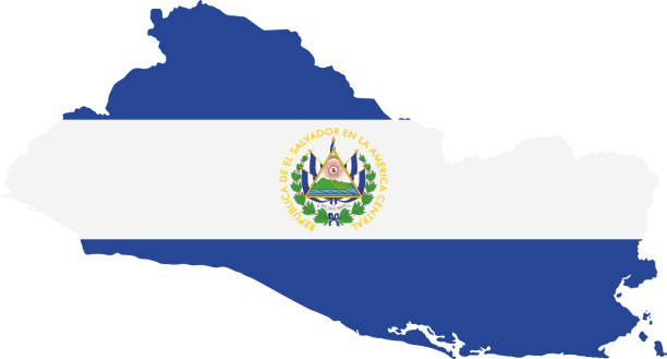 El Salvador flag map El Salvador flag map el salvador stock illustrations