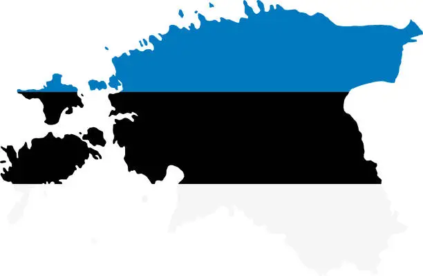 Vector illustration of Estonia flag map