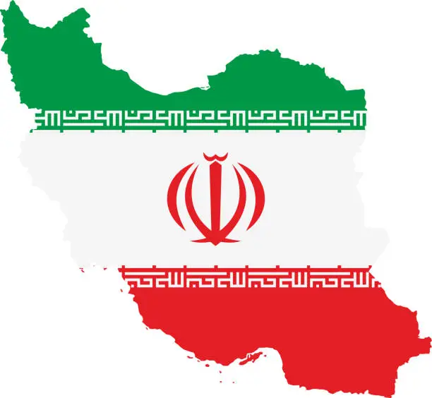 Vector illustration of Iran flag map