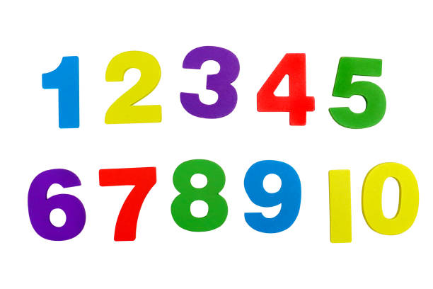 istock Multi-colored numbers from one to ten on a white background, isolated image 1324697086