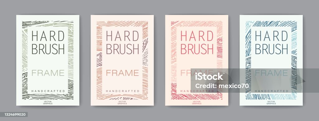 Abstract Frame Design A4 Set Of Artistic Frames In A4 Format Handmade Textured Frame From A Dry ...