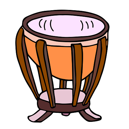 Timbal Instrumento Musical Ilustración de Boceto De Instrumento Musical De Percusión Timbal ...