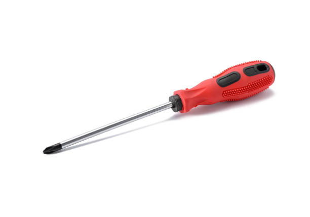 istock screwdriver with rubber grip on white background, repair tool 1324702850