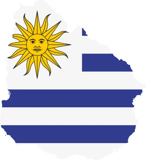 Vector illustration of Uruguay flag map