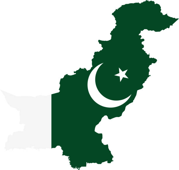 ilustrações de stock, clip art, desenhos animados e ícones de pakistan flag map - bandeira do paquistão